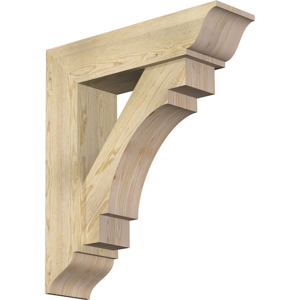 Ekena Millwork Merced Traditional Rough Sawn Bracket w/ Offset Brace, Douglas Fir, 8"W x 30"D x 34"H BKT0806X30X34MRC01RDF - main